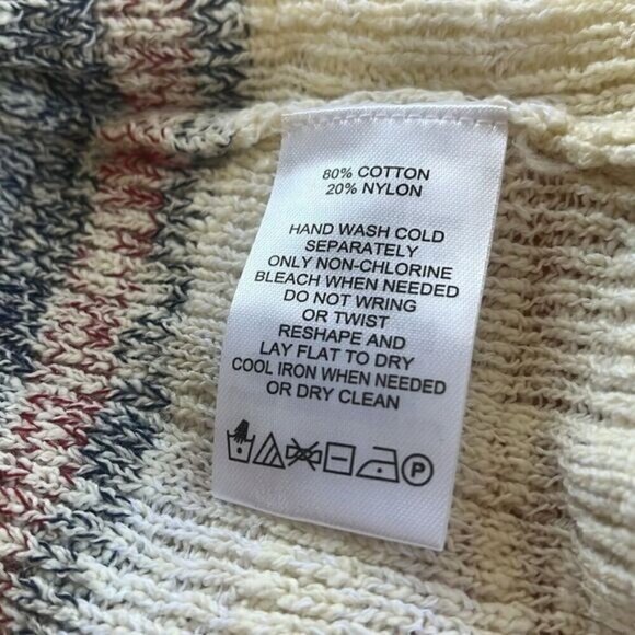 Foxcroft Nico Sweater Vest L Cream/Orange Striped Open Drape Lagenlook NWT - Picture 8 of 9